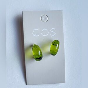COS Lime Green Curved Earrings